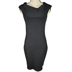 T By Alexander Wang Cowl Neck Sheath Dress, Black, Large